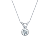 Natural Diamond Solitaire Pendant Hearts & Arrows-cut 0.20 ct. tw. (F-G, VS1-VS2) Platinum Bezel