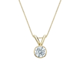 Natural Diamond Solitaire Pendant Hearts & Arrows-cut 0.25 ct. tw. (F-G, SI1, Ideal) 14k Yellow Gold Bezel