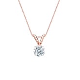 Natural Diamond Solitaire Pendant Hearts & Arrows-cut 0.31 ct. tw. (G-H, SI1-SI2) 14k Rose Gold 4-Prong Basket