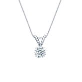 Natural Diamond Solitaire Pendant Hearts & Arrows-cut 0.31 ct. tw. (H-I, I1-I2) 18k White Gold 4-Prong Basket
