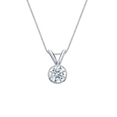 Natural Diamond Solitaire Pendant Hearts & Arrows-cut 0.31 ct. tw. (H-I, I1-I2) Platinum Bezel