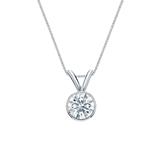 Natural Diamond Solitaire Pendant Hearts & Arrows-cut 0.38 ct. tw. (G-H, SI1-SI2) Platinum Bezel
