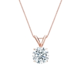 14k Rose Gold 4-Prong Basket Certified Hearts & Arrows Diamond Solitaire Pendant 0.75 ct. tw. (F-G, VS2)