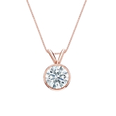 Natural Diamond Solitaire Pendant Hearts & Arrows-cut 0.75 ct. tw. (F-G, VS2, Ideal) 14k Rose Gold Bezel