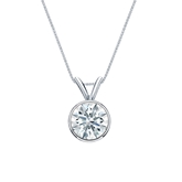 Natural Diamond Solitaire Pendant Hearts & Arrows-cut 0.75 ct. tw. (G-H, SI1-SI2) Platinum Bezel