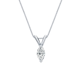Natural Diamond Solitaire Pendant Marquise-cut 0.25 ct. tw. (H-I, SI1-SI2) 18k White Gold V-End Prong