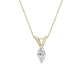 18k Yellow Gold V-End Prong Certified Marquise-Cut Diamond Solitaire Pendant 0.25 ct. tw. (G-H, VS1-VS2)