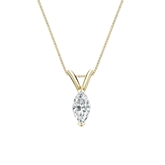 14k Yellow Gold V-End Prong Certified Marquise-Cut Diamond Solitaire Pendant 0.31 ct. tw. (G-H, SI1)