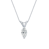 14k White Gold V-End Prong Certified Marquise-Cut Diamond Solitaire Pendant 0.38 ct. tw. (I-J, I1-I2)