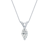 18k White Gold V-End Prong Certified Marquise-Cut Diamond Solitaire Pendant 0.50 ct. tw. (G-H, SI1)