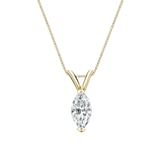 Natural Diamond Solitaire Pendant Marquise-cut 0.50 ct. tw. (H-I, SI1-SI2) 14k Yellow Gold V-End Prong