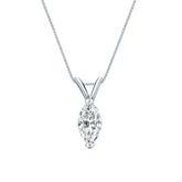 18k White Gold V-End Prong Certified Marquise-Cut Diamond Solitaire Pendant 0.75 ct. tw. (G-H, VS1-VS2)