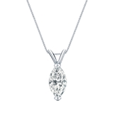 18k White Gold V-End Prong Certified Marquise-Cut Diamond Solitaire Pendant 1.00 ct. tw. (G-H, VS1-VS2)