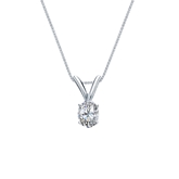 Natural Diamond Solitaire Pendant Oval-cut 0.25 ct. tw. (H-I, SI1-SI2) 14k White Gold 4-Prong Basket