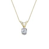Natural Diamond Solitaire Pendant Oval-cut 0.25 ct. tw. (H-I, SI1-SI2) 14k Yellow Gold 4-Prong Basket