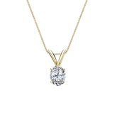 14k Yellow Gold 4-Prong Basket Certified Oval-Cut Diamond Solitaire Pendant 0.31 ct. tw. (I-J, I1)