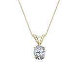 14k Yellow Gold 4-Prong Basket Certified Oval-Cut Diamond Solitaire Pendant 0.38 ct. tw. (I-J, I1)
