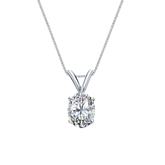 14k White Gold 4-Prong Basket Certified Oval-Cut Diamond Solitaire Pendant 0.75 ct. tw. (G-H, VS2)