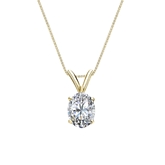 14k Yellow Gold 4-Prong Basket Certified Oval-Cut Diamond Solitaire Pendant 0.75 ct. tw. (G-H, VS1-VS2)