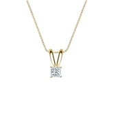 18k Yellow Gold 4-Prong Basket Certified Princess-Cut Diamond Solitaire Pendant 0.13 ct. tw. (I-J, I1-I2)