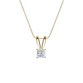 Natural Diamond Solitaire Pendant Princess-cut 0.17 ct. tw. (H-I, SI1-SI2) 14k Yellow Gold 4-Prong Basket