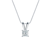 Natural Diamond Solitaire Pendant Princess-cut 0.20 ct. tw. (G-H, VS1-VS2) 18k White Gold 4-Prong Basket