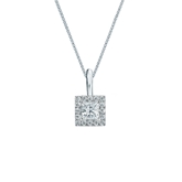 Natural Diamond Solitaire Pendant Princess-cut 0.25 ct. tw. (I-J, I1-I2) 14k White Gold Halo