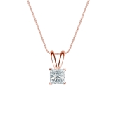Natural Diamond Solitaire Pendant Princess-cut 0.31 ct. tw. (I-J, I1-I2) 14k Rose Gold 4-Prong Basket