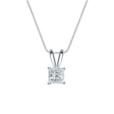 Natural Diamond Solitaire Pendant Princess-cut 0.38 ct. tw. (I-J, I1-I2) 14k White Gold 4-Prong Basket