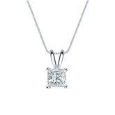 Platinum 4-Prong Basket Certified Princess-Cut Diamond Solitaire Pendant 0.63 ct. tw. (G-H, SI1)