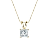 Natural Diamond Solitaire Pendant Princess-cut 0.63 ct. tw. (G-H, VS1-VS2) 14k Yellow Gold 4-Prong Basket