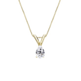 14k Yellow Gold V-End Prong Certified Pear-Cut Diamond Solitaire Pendant 0.25 ct. tw. (I-J, I1)