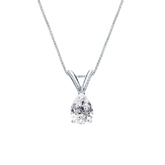 14k White Gold V-End Prong Certified Pear-Cut Diamond Solitaire Pendant 0.38 ct. tw. (I-J, I1-I2)