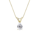 Natural Diamond Solitaire Pendant Pear-cut 0.38 ct. tw. (G-H, SI1) 14k Yellow Gold V-End Prong