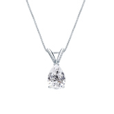 Platinum V-End Prong Certified Pear-Cut Diamond Solitaire Pendant 0.50 ct. tw. (I-J, I1)