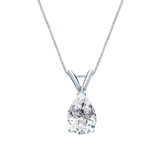 14k White Gold V-End Prong Certified Pear-Cut Diamond Solitaire Pendant 1.00 ct. tw. (I-J, I1)