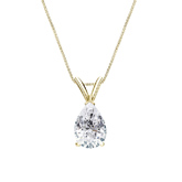 18k Yellow Gold V-End Prong Certified Pear-Cut Diamond Solitaire Pendant 1.00 ct. tw. (G-H, VS1-VS2)