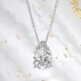 Lab Grown Diamond Solitaire Pendant Pear 2.00 ct. tw. (G-H, VS) in 14k White Gold 4-Prong Basket
