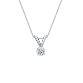 14k White Gold 4-Prong Basket Certified Round-Cut Diamond Solitaire Pendant 0.13 ct. tw. (G-H, SI1)
