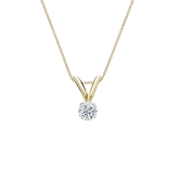 14k Yellow Gold 4-Prong Basket Certified Round-Cut Diamond Solitaire Pendant 0.13 ct. tw. (G-H, VS2)