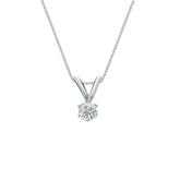 14k White Gold 6-Prong Basket Certified Round-Cut Diamond Solitaire Pendant 0.13 ct. tw. (G-H, VS2)