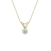 14k Yellow Gold 6-Prong Basket Certified Round-Cut Diamond Solitaire Pendant 0.13 ct. tw. (G-H, SI1)
