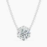 Natural Diamond Solitaire Pendant Round-cut 1.00 ct. tw. (H-I, SI1-SI2) 14k White Gold Crown