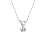 Natural Diamond Solitaire Pendant Round-cut 0.17 ct. tw. (H-I, SI1-SI2) 14k White Gold 4-Prong Basket