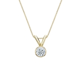Natural Diamond Solitaire Pendant Round-cut 0.17 ct. tw. (G-H, SI1) 18k Yellow Gold Bezel
