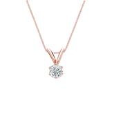 14k Rose Gold 6-Prong Basket Certified Round-Cut Diamond Solitaire Pendant 0.17 ct. tw. (G-H, VS2)