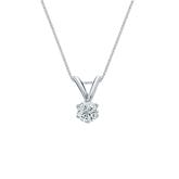 14k White Gold 6-Prong Basket Certified Round-Cut Diamond Solitaire Pendant 0.17 ct. tw. (H-I, SI1-SI2)