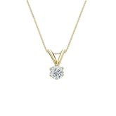 14k Yellow Gold 6-Prong Basket Certified Round-Cut Diamond Solitaire Pendant 0.17 ct. tw. (G-H, VS2)
