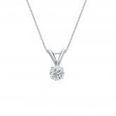 14k White Gold 4-Prong Basket Certified Round-Cut Diamond Solitaire Pendant 0.20 ct. tw. (G-H, VS2)