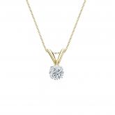 Natural Diamond Solitaire Pendant Round-cut 0.20 ct. tw. (G-H, SI1) 14k Yellow Gold 4-Prong Basket